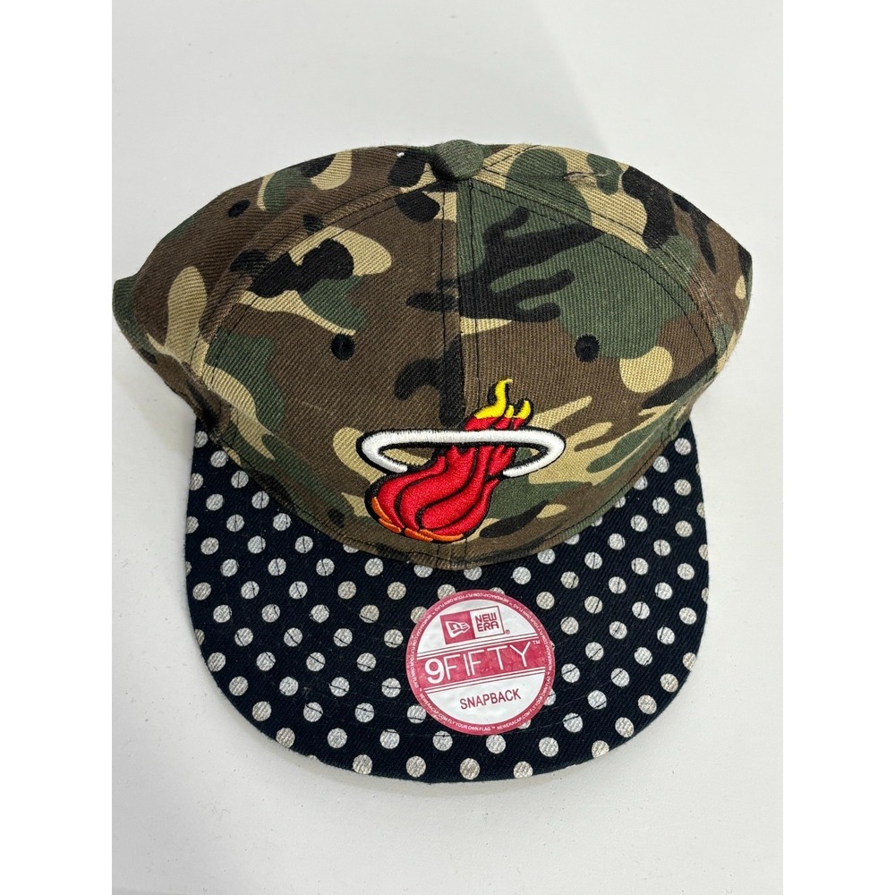 Miami Heat New Era 9FIFTY HWC Basketball Hat‎ Mens Green Camouflage Snapback